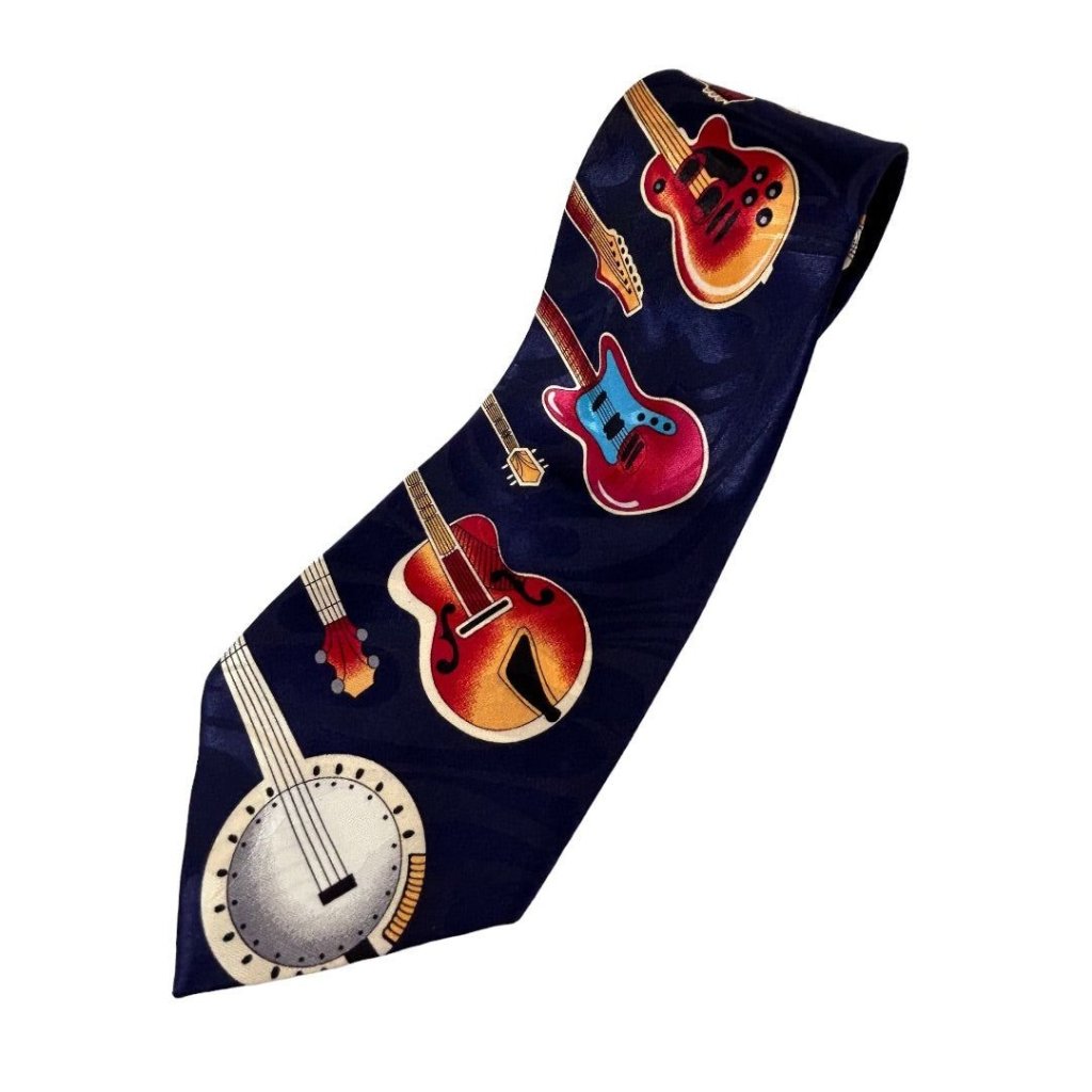 Fratello Polyester Mens Necktie Music Stringed Instruments Hand Made 58 Tie